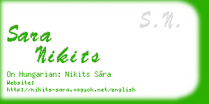 sara nikits business card