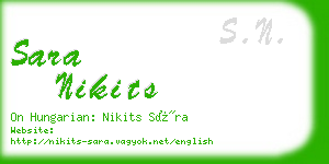 sara nikits business card